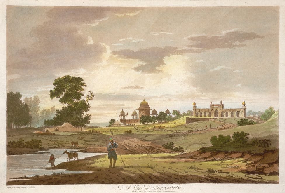 A view of Firuzabad by William Hodges (1787)