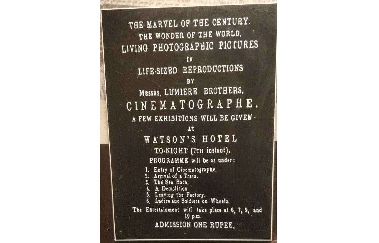The poster advertising the Lumiere Brothers’ screening
