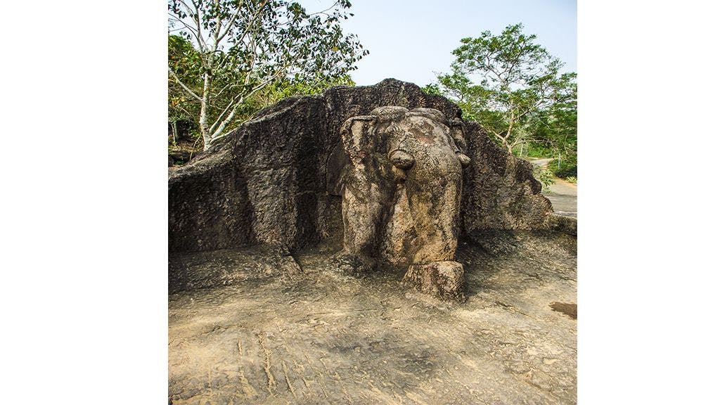 Elephant on top of rock edict of Asoka at Dhauli