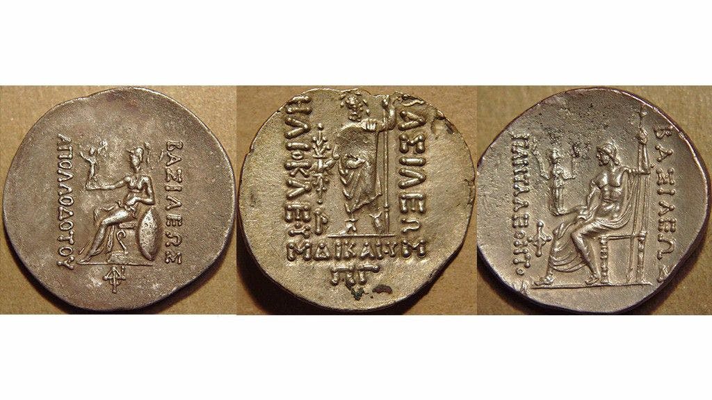 Greek deities on the reverse of the coins &#8211; Athena and Zeus are the most common