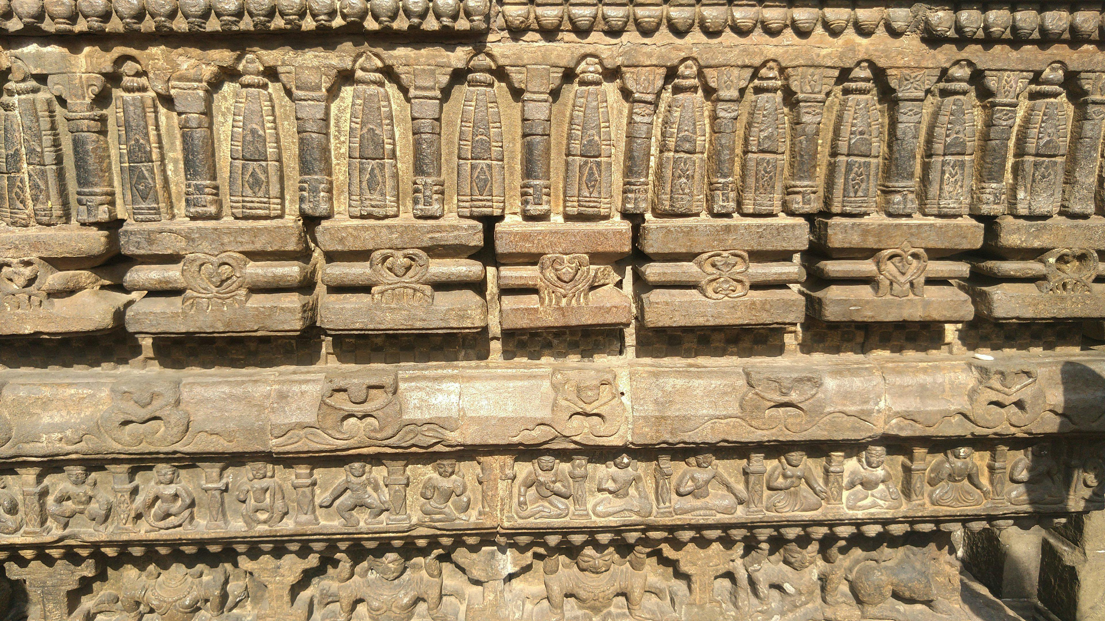 Carvings on the temple wall