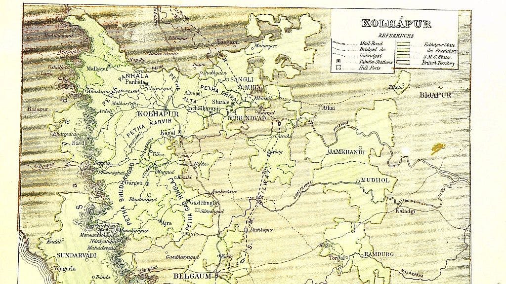 Map of Kolhapur in 1896