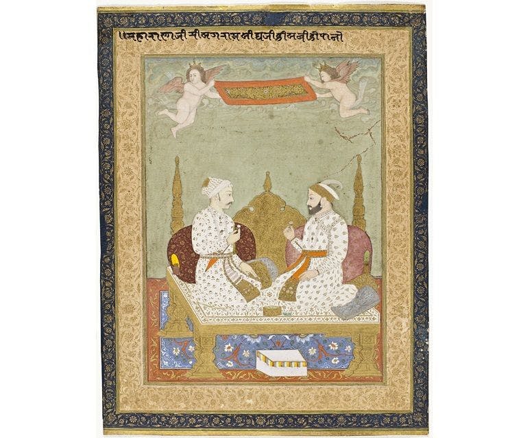 Maharana Sangram Singh of Mewar and Maharaja Sawai Jai Singh of Amber
