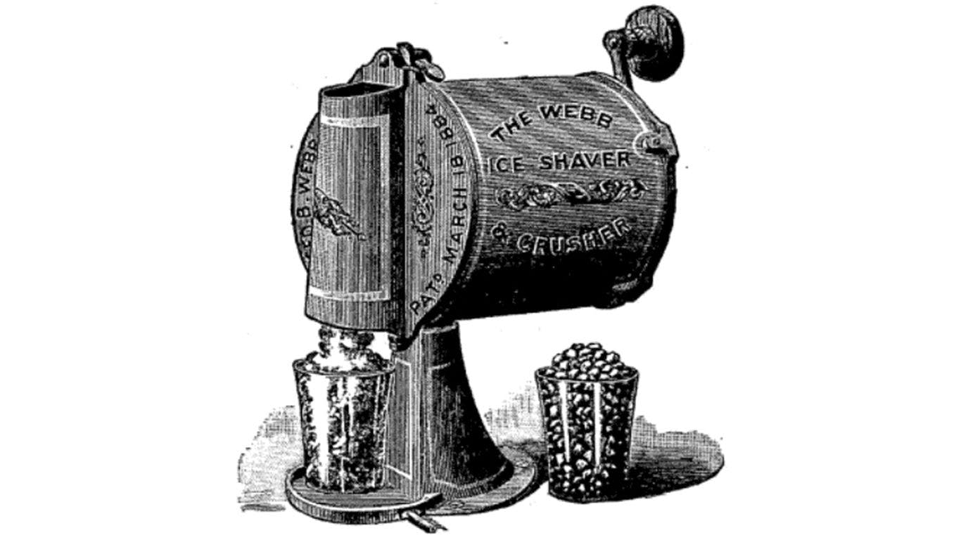 Ice crusher, designed to support specialized 19th century drinks