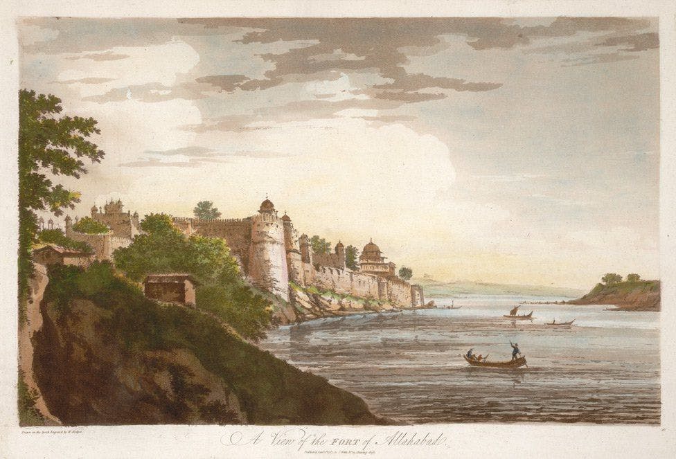 19th Century Lithograph of Allahabad Fort