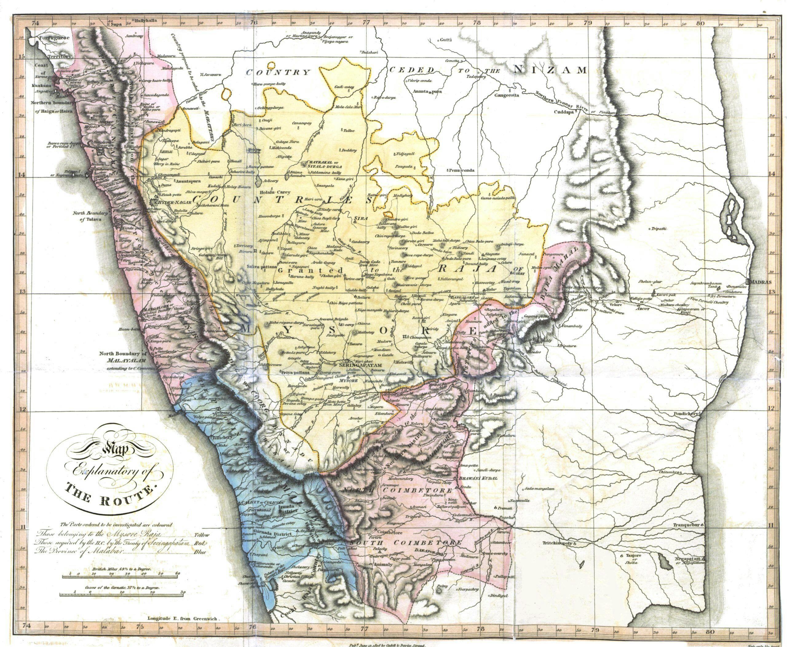 Political map of South India during Buchanan's survey
