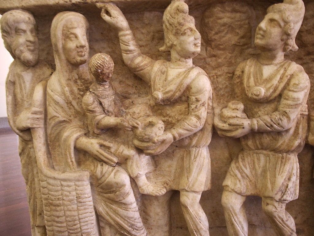 One of the earliest-known depictions from a third-century Sarcophagus &#8211; Caspar in Parthian clothes