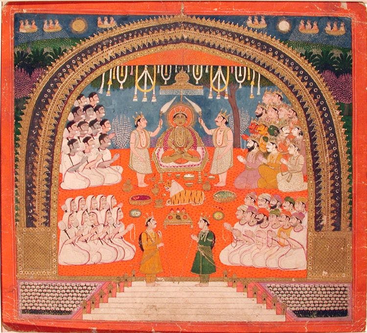 Mahavira worship in a manuscript c. 1825