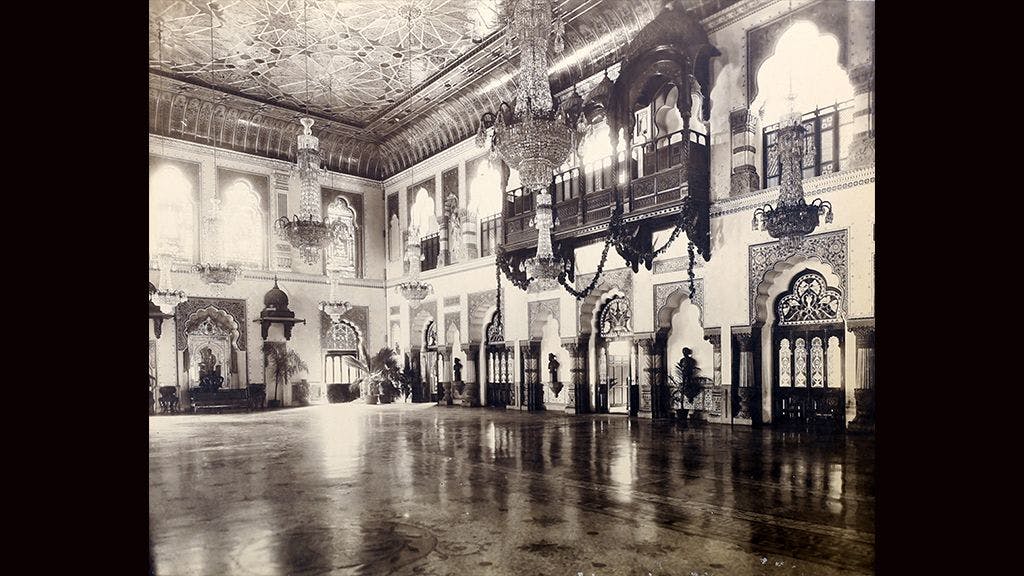 Durbar Hall, Laxmi Vilas Palace, Baroda. c. 1895