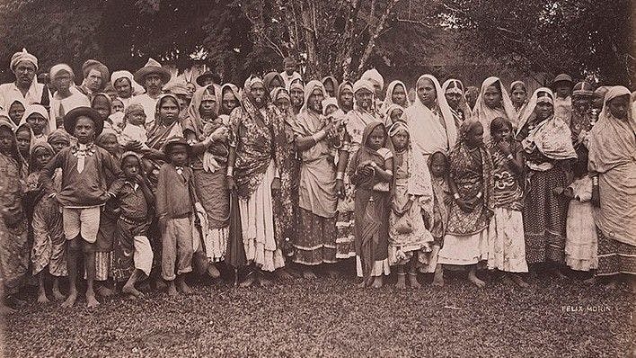 Girmitya women and children