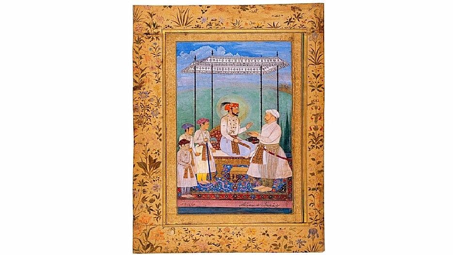 Emperor Shah Jahan with his three sons