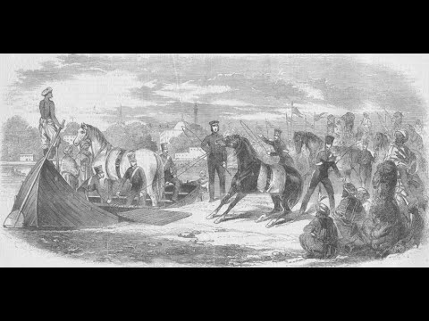 The British opening fire on tribal camps