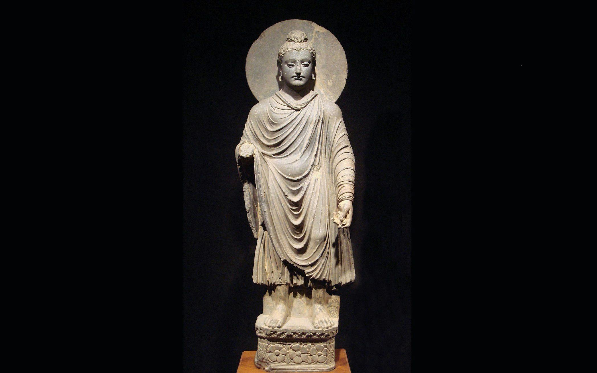 Standing Buddha sculpture of the Gandhara School of Art