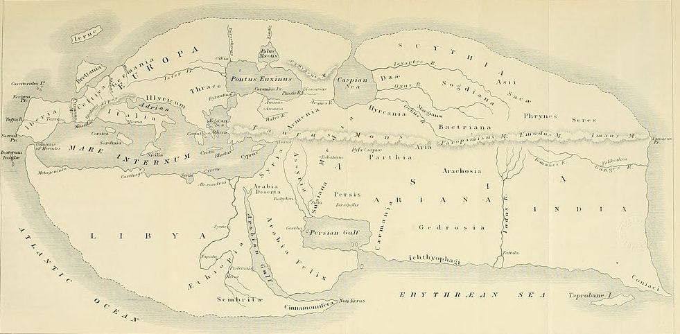 The world according to Greek geographer Strabo
