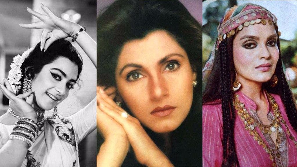 Bollywood actresses Saira Banu (L), Dimple Kapadia (center) and Zeenat Aman (R)