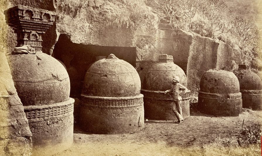 Group of stupas from Bhaja Caves 