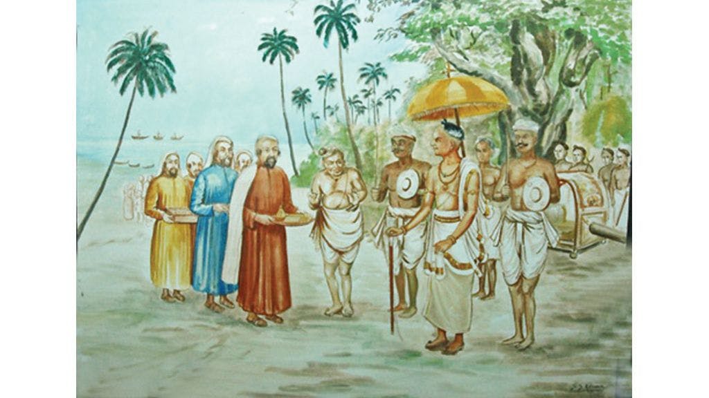 Jews being received by the Hindu king