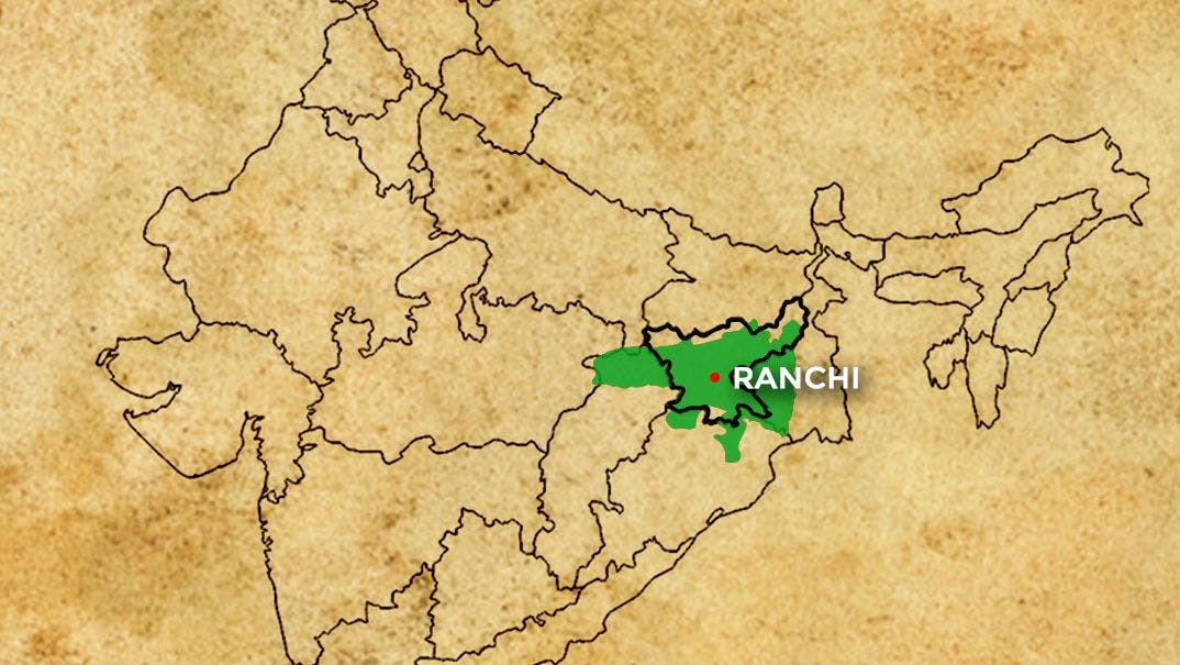 Map showing the Chota Nagpur Plateau