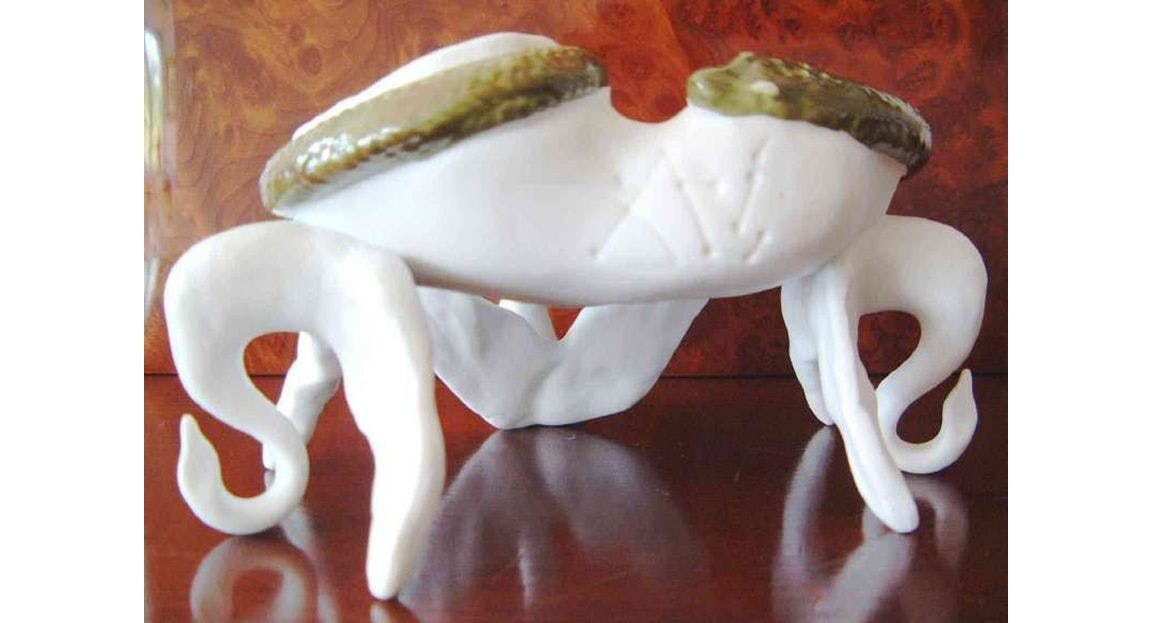 The Swan-Elephant ashtray, which was mostly unglazed porcelain