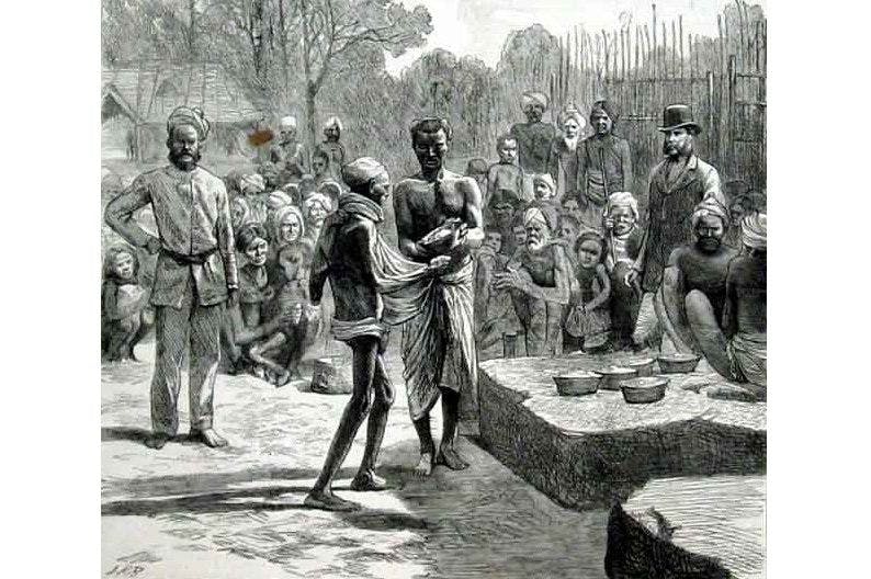 Relief camp at Monegar Choultry, Madras, 1877