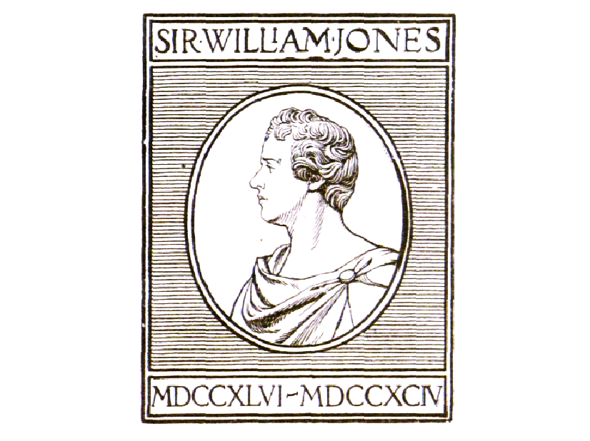 Logo of the Asiatic Society of Bengal in 1905 depicting Sir William Jones