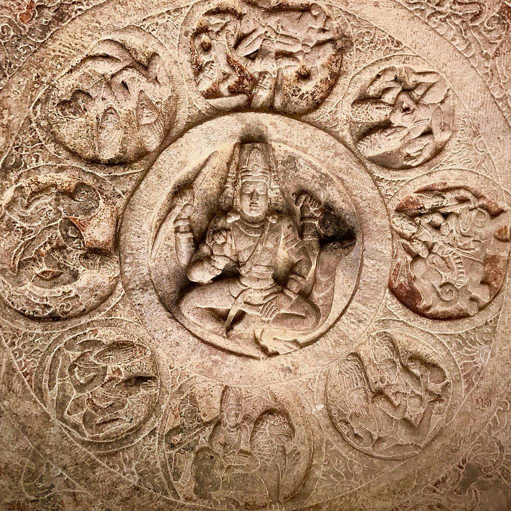 Brahma on Hamsa in Cave 3 ceiling