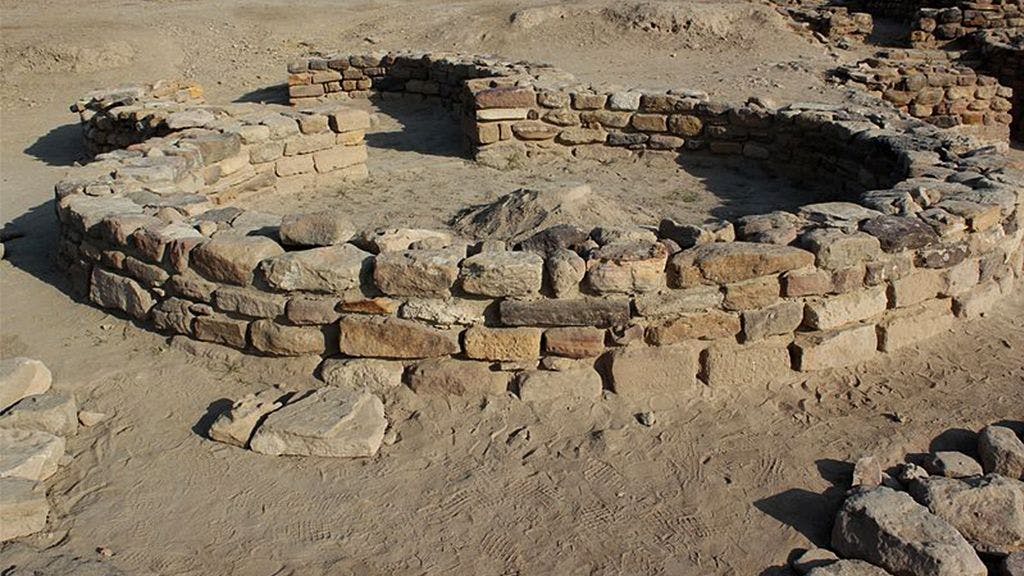 Remains of circular house from post-Harappan period