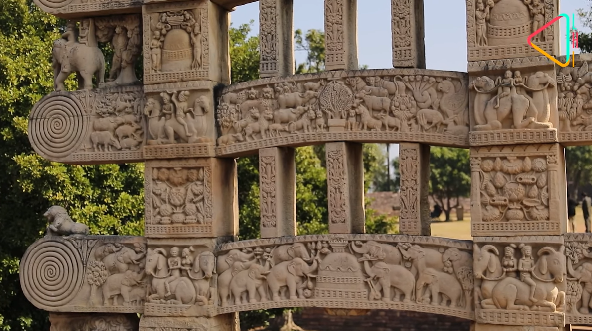 Elaborate carvings on one of the gateways