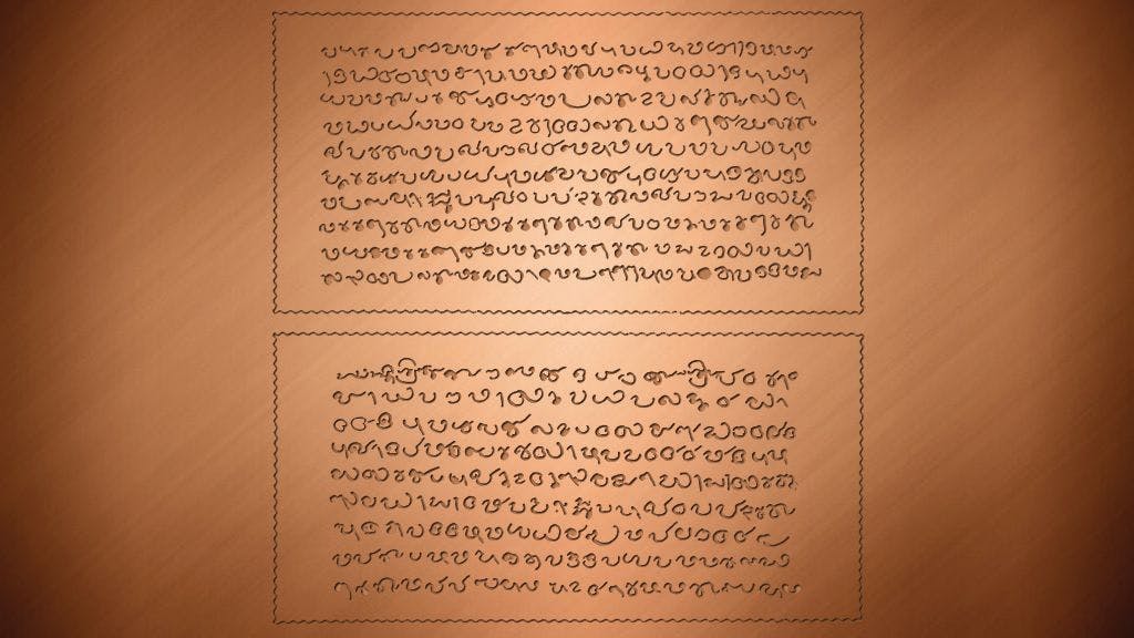 Inscription found on copper plates