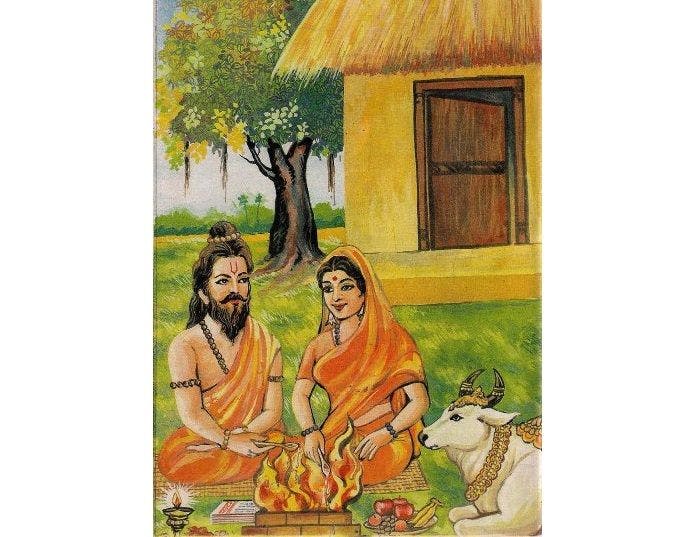 Vashistha, Arundhati and Kamadhenu
