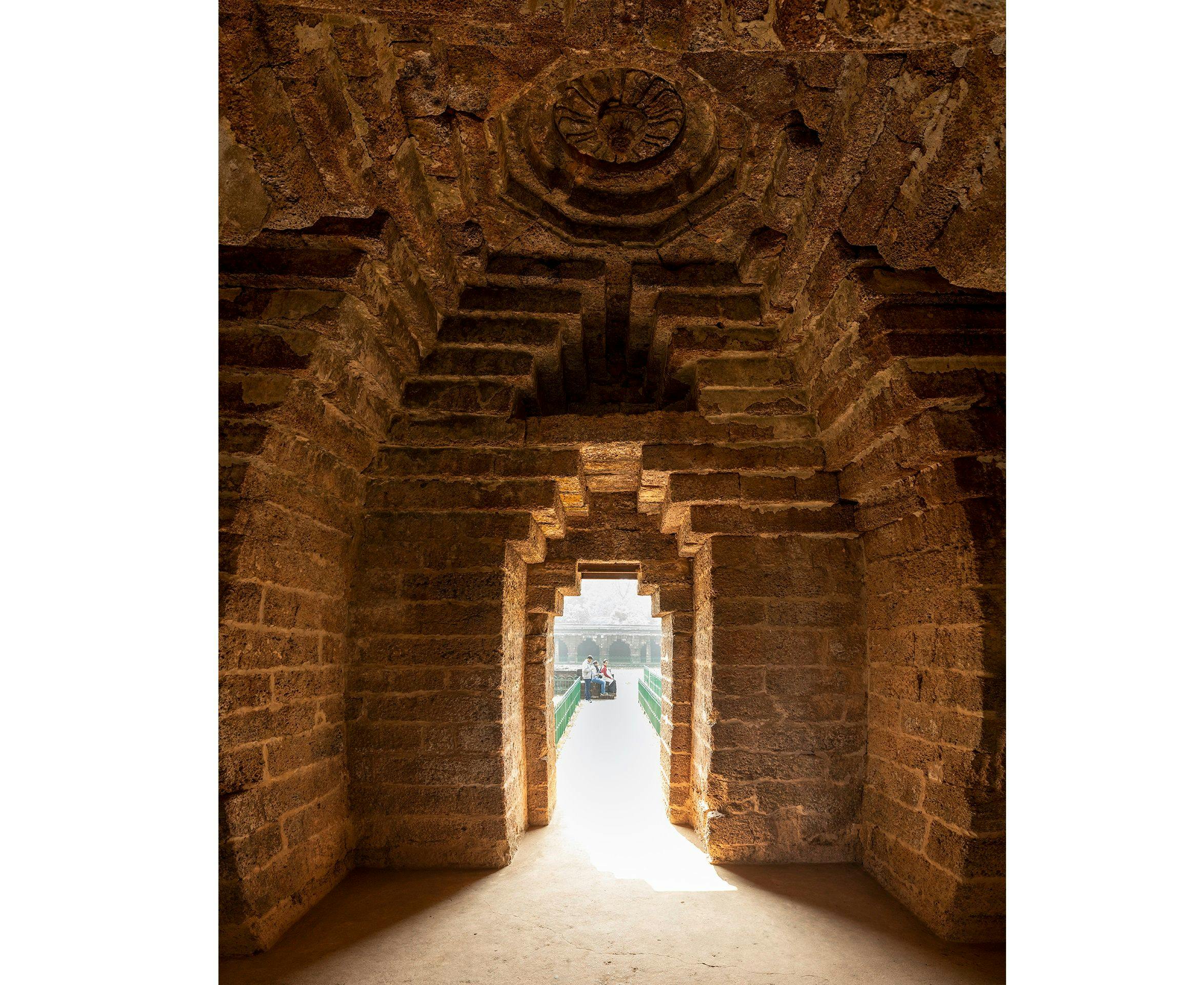 Kurumbera Fort’s corbelled arch with lotus motif