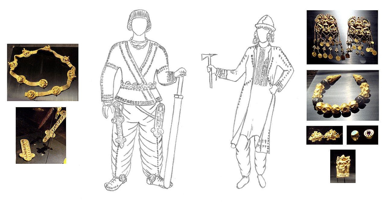 Reconstitution of the Sakas based on burial findings