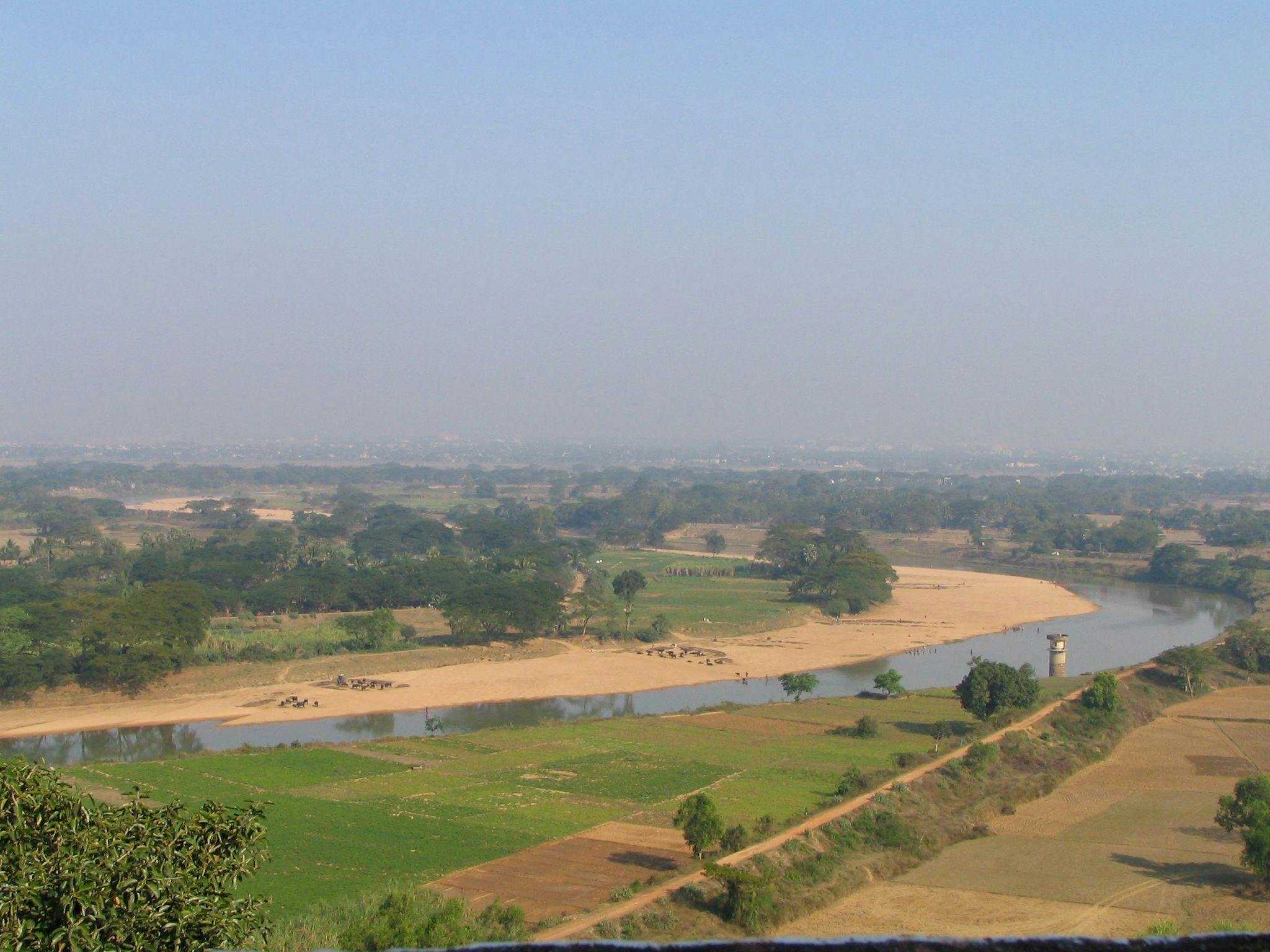 A view of the banks of the Daya River, the supposed battlefield of Kalinga from atop Dhauli hills