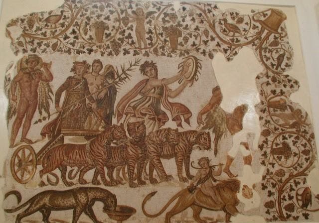 3rd century CE Roman Mosaic ‘Triumph of Dionysus in India’