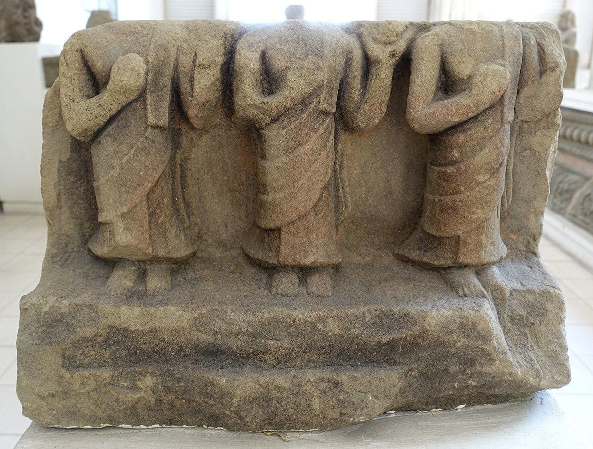 Sculptures of Buddhist Monks from Dong Duong, 10th century 