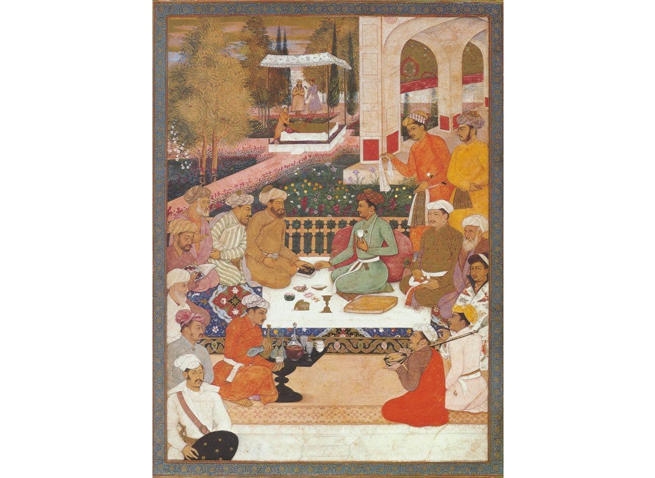 Dara Shukoh with philosophers, painted by Bichitr