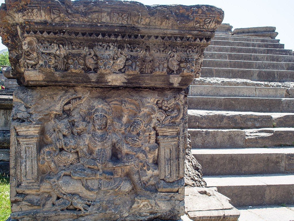 Sculptural ruins of the temple