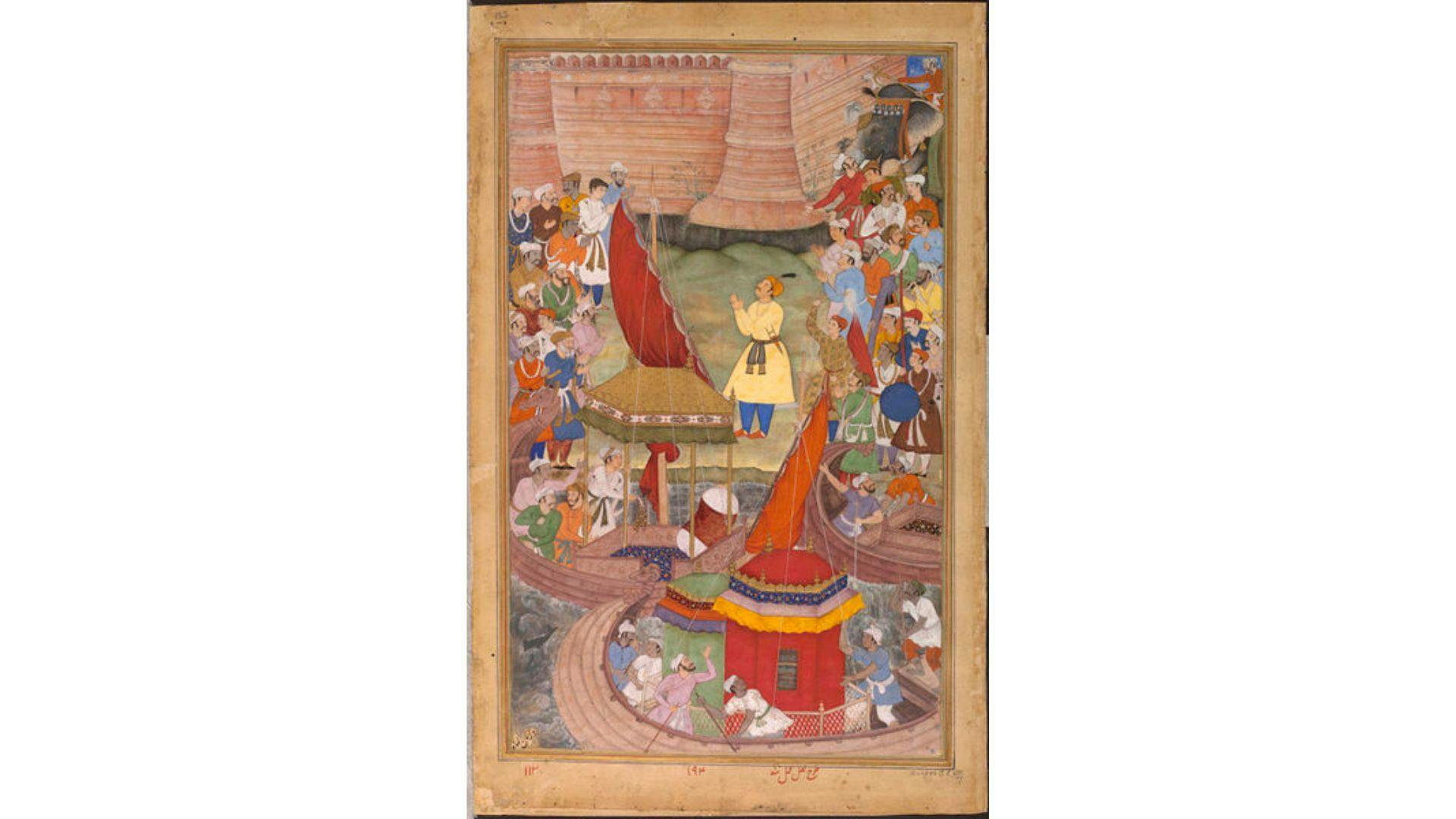 Akbar praying after his victory in Bengal | Wikimedia Commons