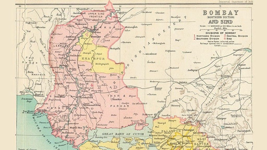 British map of the Sindh Province