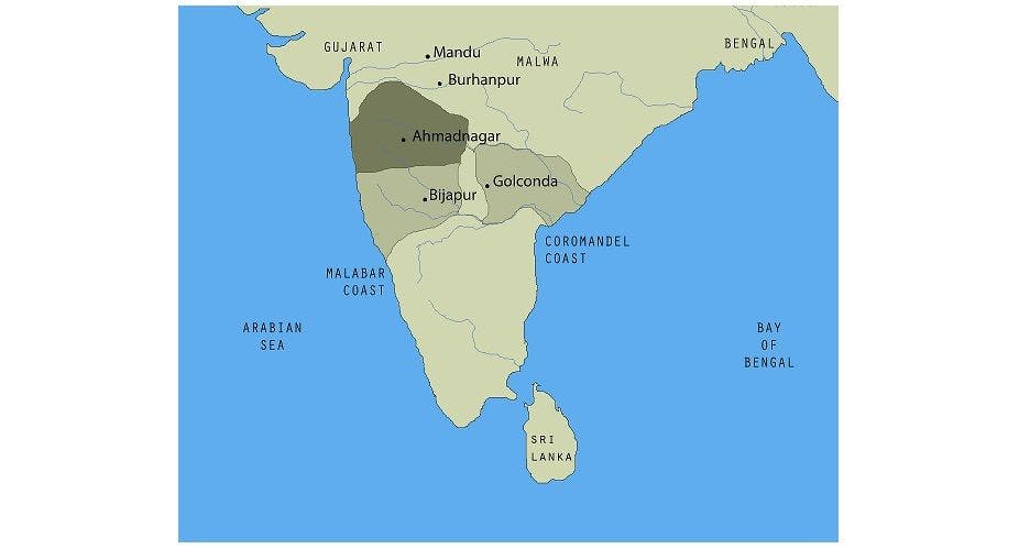 Map of Deccan Sultanates