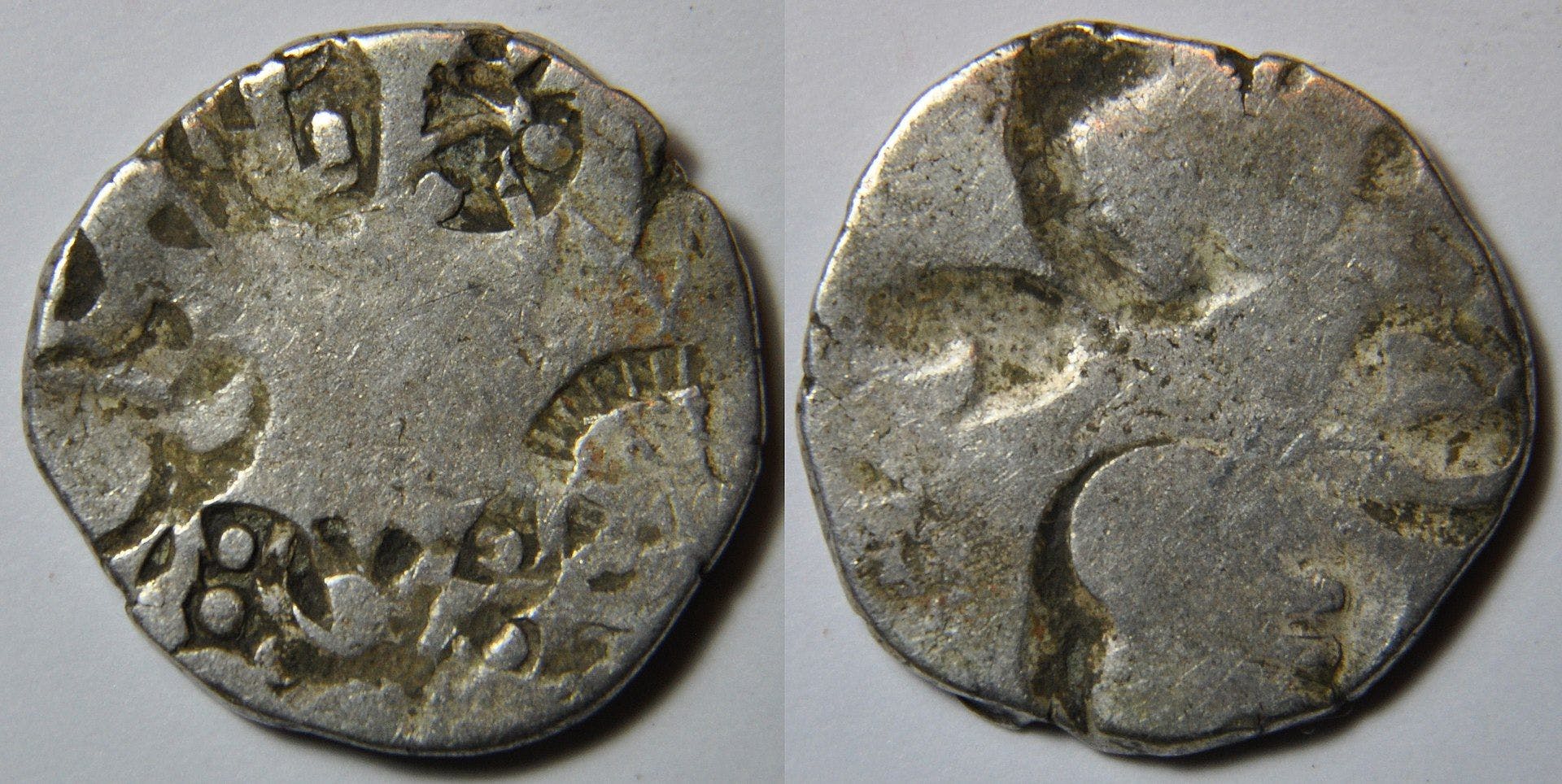 Silver punched marked coin from the Nanda Empire (possibly belonging to Mahapadma Nanda)
