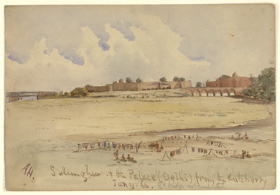 View of Salimgarh and the Palace, Delhi, 1866 
