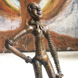 Dhokra Metal Handmade Harappan Dancing Girl Replica Statue Showpiece